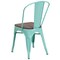 Flash Furniture Mint Green Metal Stackable Chair with Wood Seat, PK4 4-ET-3534-MINT-WD-GG - alternate 4